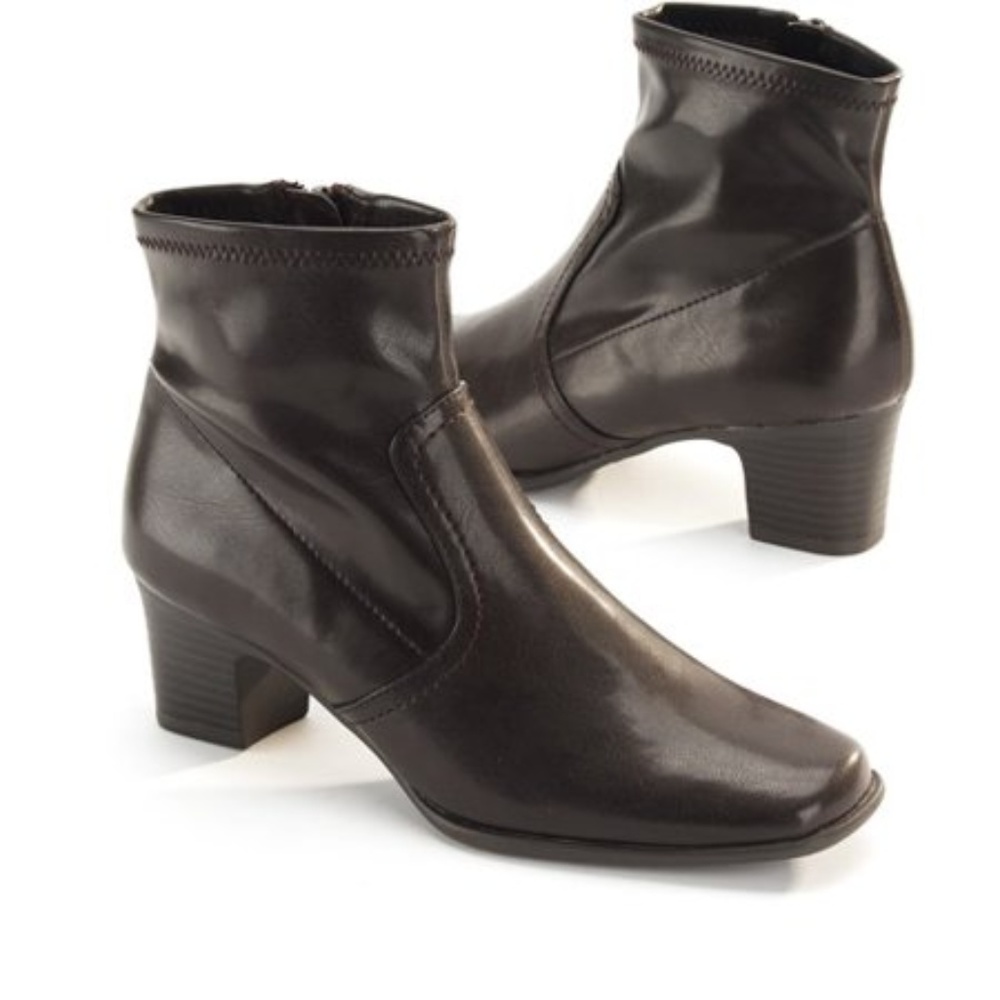 GEORGE ANKLE BOOTS DARK BROWN FRANCES SZ 8 NEW